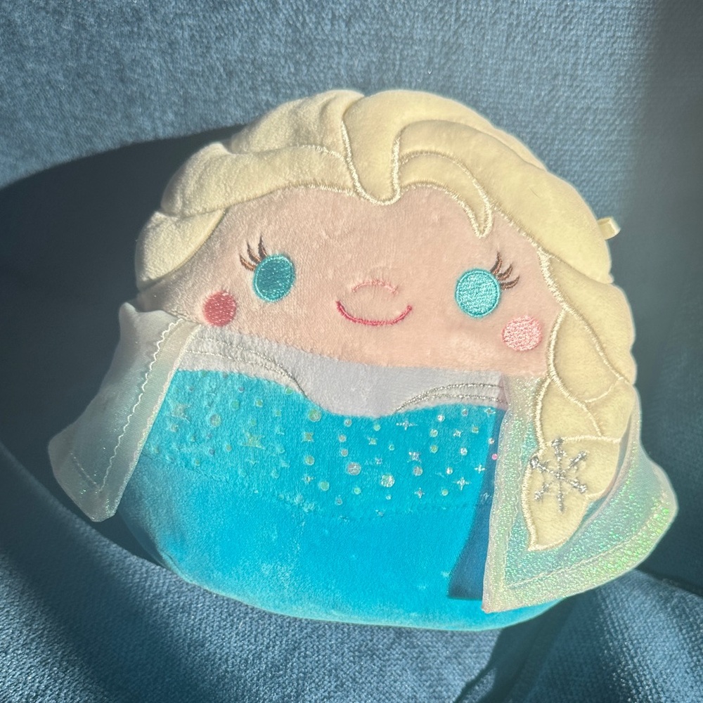 Disney Plush Elsa Squishmallow with Blue and Cream Dress